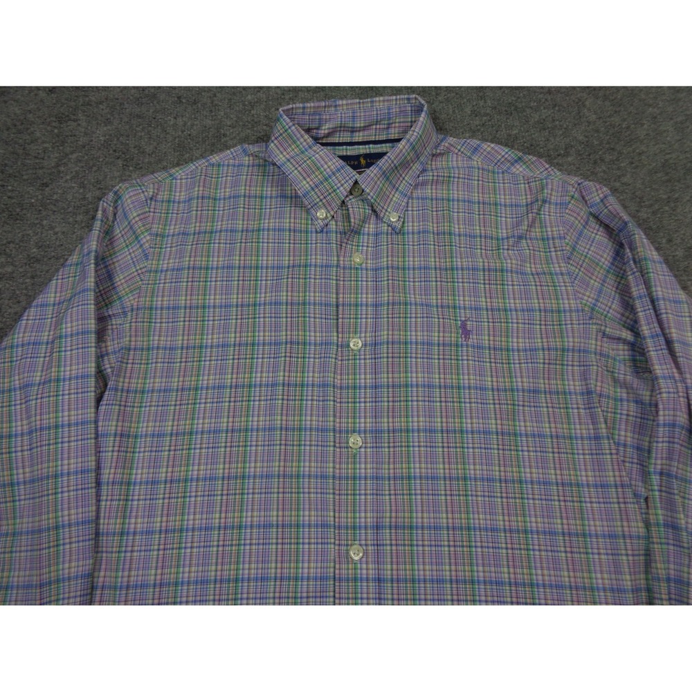 Polo Ralph Lauren Shirt Men's L Classic Fit Performance Plaid Button Down Spring